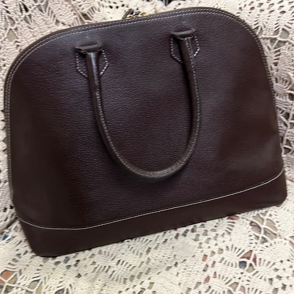 MY CHOICE GENUINE LEATHER MADE IN ITALY DR’s SATCHEL WITH PURPLE CHEETAH PRINT